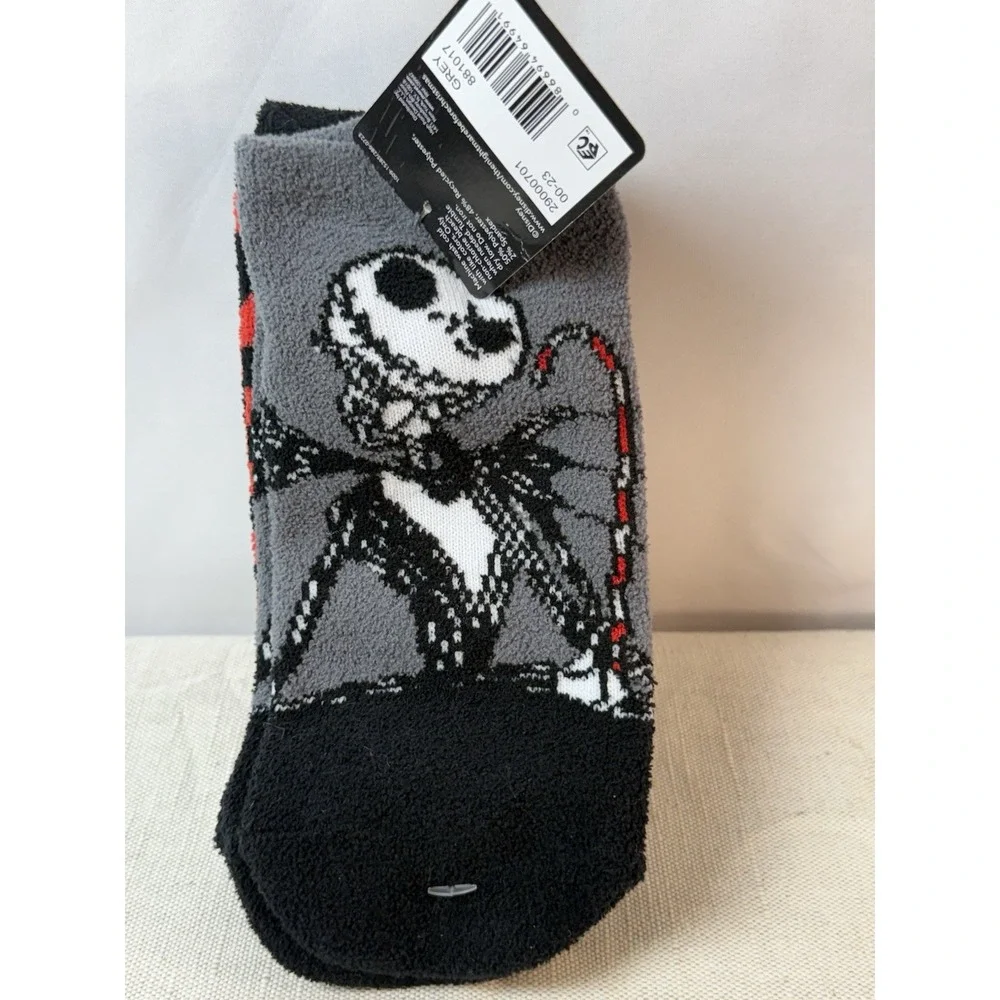 NEW Disney NIGHTMARE BEFORE CHRISTMAS 3 Pack Ankle Socks Jack & Sally COZY SOFT